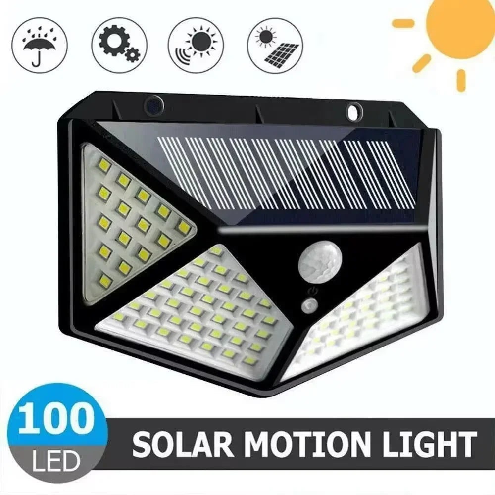 Solar Security Light — 100 LED Motion Sensor Outdoor Wall Light