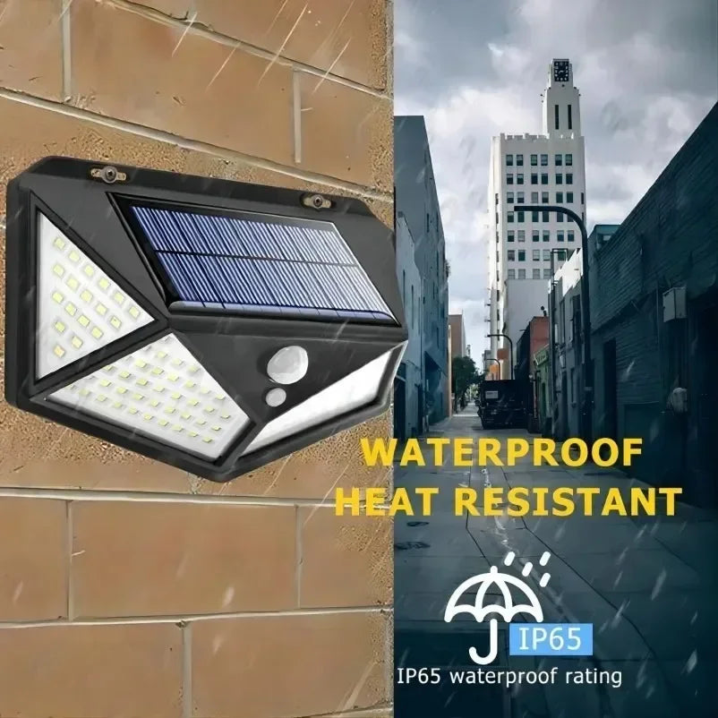 Solar Security Light — 100 LED Motion Sensor Outdoor Wall Light