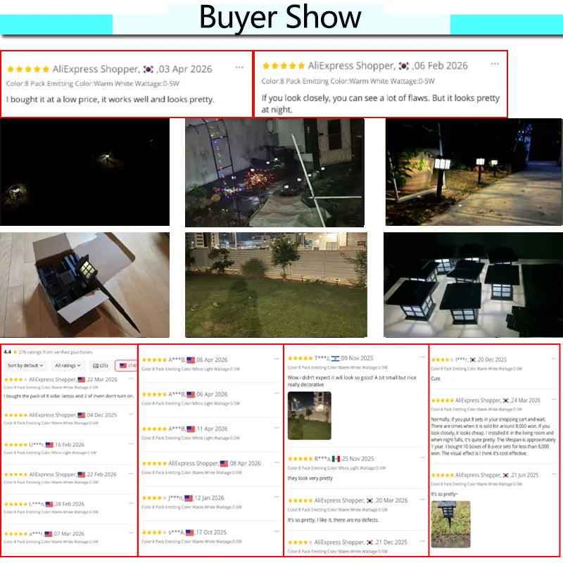 8-Pack Solar Garden Pathway Lights - Waterproof LED Outdoor Lamp Set