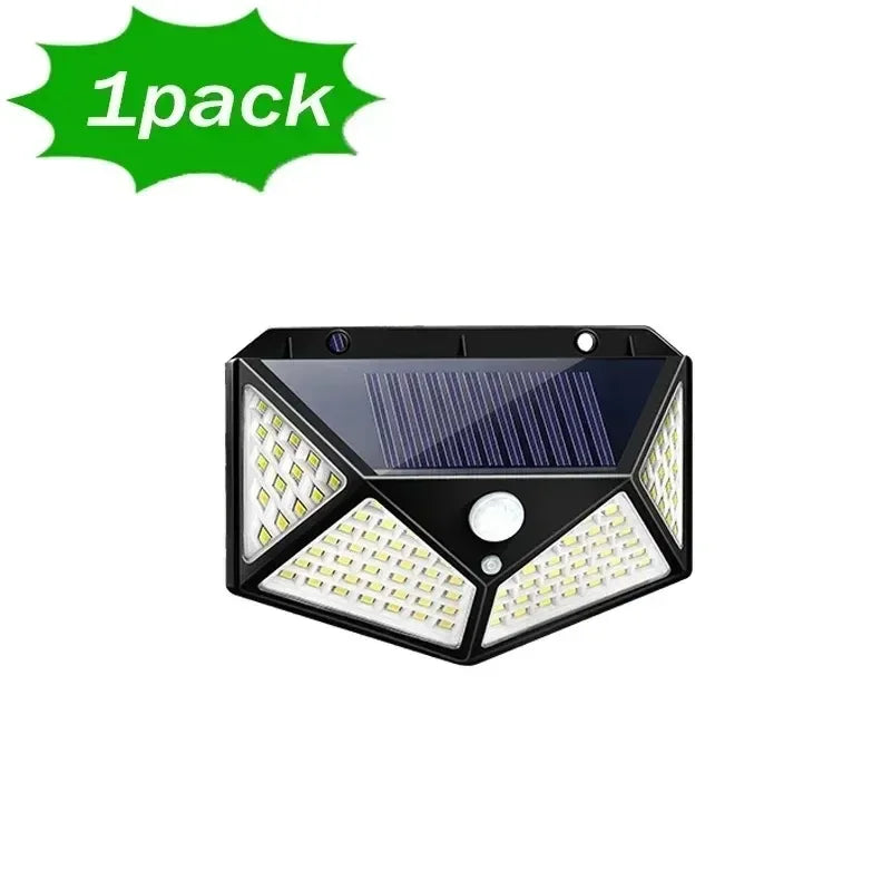 Solar Security Light — 100 LED Motion Sensor Outdoor Wall Light