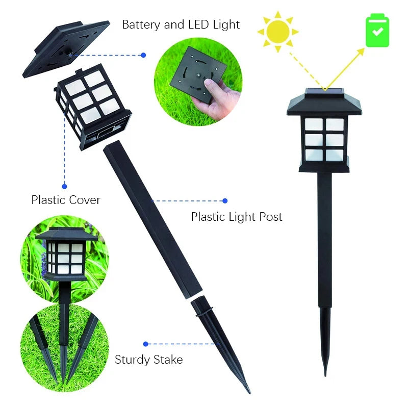 8-Pack Solar Garden Pathway Lights - Waterproof LED Outdoor Lamp Set