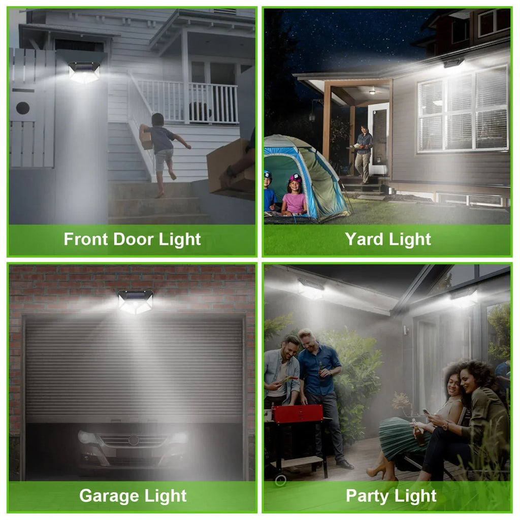 Solar Security Light — 100 LED Motion Sensor Outdoor Wall Light