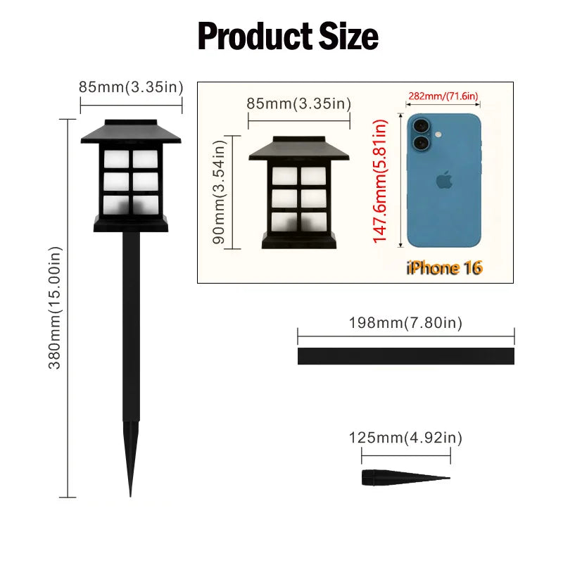 8-Pack Solar Garden Pathway Lights - Waterproof LED Outdoor Lamp Set