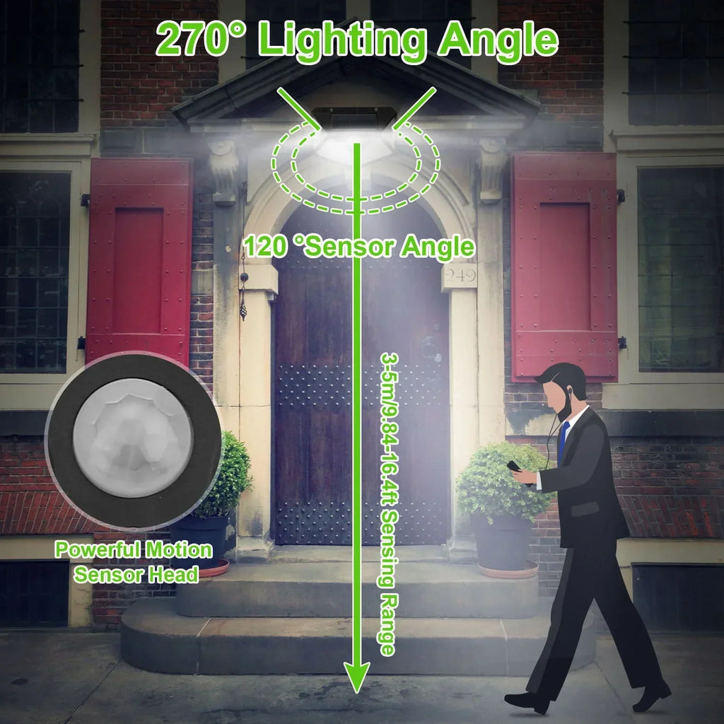 Solar Security Light — 100 LED Motion Sensor Outdoor Wall Light